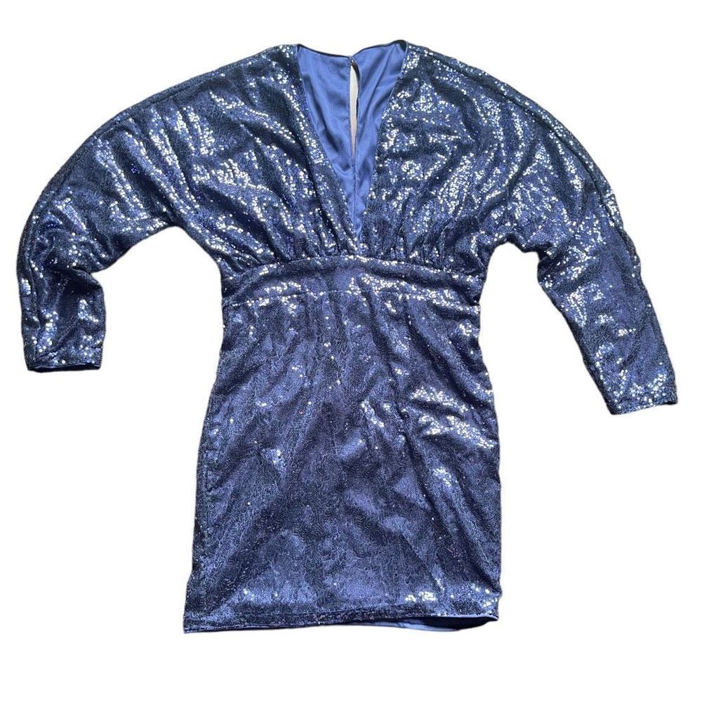 Flirty Blue Sequined Party Dress, size L